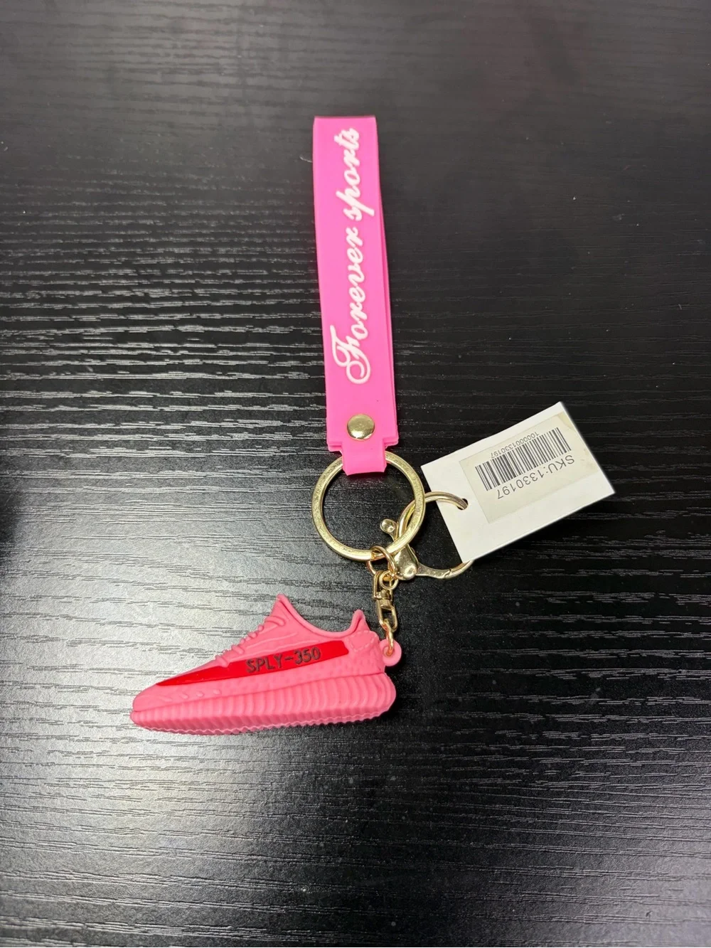 Pink Sneaker Keychain With Strap